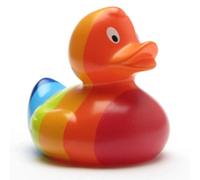 Duckshop I Pato de baño Pride I Pato de goma arcoíris I L: 8,5 cm I incluye llavero con pato de goma en el set