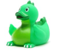 Pato de baño de dinosaurio I Patito chirriante - L: 9 cm I Incluye llavero de pato de baño en set