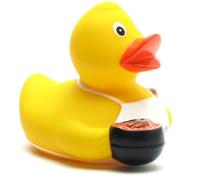 Duckshop Pato de baño Grillmeister I Quietscheentchen I Patito chirrido L: 8,5 cm I Regalo para fans de la barbacoa I Presente para coleccionistas