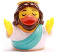 Duckshop Pato de baño Jesús I Patito chirriante I Patito chirriante L: 8,5 cm I Regalo para valientes I Presente para coleccionistas