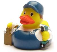 Duckshop Pato de baño Monteur I Quietscheente I L: 8 cm I Patito chirrido I Regalo Mecánico I Presente Coleccionista