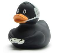 Duckshop Pato de baño para gamer, color negro, 10 cm de largo, 10 cm, patito chirriante, regalo para jugadores, coleccionistas