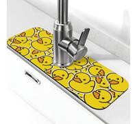 Ducky Cartoon Animal Amarillo Grifo Esterilla para Fregadero de Cocina, Alfombrilla de Escurrir para Fregadero de Cocina, Antisalpicaduras, Absorbente, Secado rápido, Fregadero de Cocina, Alfombrilla