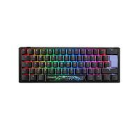 Ducky Channel One3 Classic Negro Mini RGB Silent Rosso Cherry MX Switch Teclado - Diseño del Reino Unido, Negro/Blanco