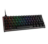 Ducky Mecha Mini Teclado Gaming con Cherry MX Black Switches, RGB Mecánico, 60% Alemán Disposición Alemana, con Cable Iluminado, Doble Disparo PBT Keycaps (Negro)