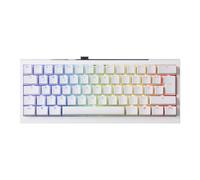 Ducky One X Mini teclado inalámbrico gaming blanco - 60% teclado, interruptores inductivos, conectividad trimodo USB-C, 2.4 GHz, Bluetooth, disparo rápido, disparo ajustable, RGB, teclado ISO alemán