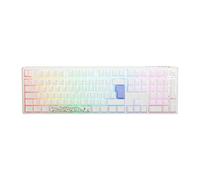 Ducky One3 Pure White Tamaño Completo RGB Velocidad Plata Cherry MX Switch Teclado - Diseño del Reino Unido