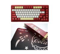 Ducky Paquete de teclado mecánico RGB con cable Bethesda Project D Tinker 75 y alfombrilla para mouse Nuka Cola, intercambiables en caliente, interruptores Cherry MX2A Blue, teclas PBT de doble