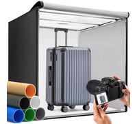 DUCLUS 60cm Caja de Luz Profesional Portátil 24" con Luces LED Dimmable de 50W 5600K (CRI 96+) / Paneles de Luz Ajustables 360° / 6 Telones de Fondo Mate en PP para Fotografía de Producto