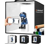 DUCLUS Caja de Fotos para fotografía, Caja de Fotos de 30 cm para fotografía de Productos, Juego de Mini Estudio fotográfico Plegable con 112 LED, 8 Fondos Lisos para Tienda de luz para Joyas Piezas