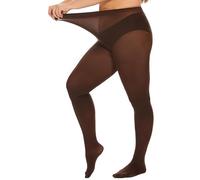 DUCMODA Grande Medias para Mujer Plus Size Cintura Alta 10 Colores Semi Opaque Curvy Tights for Women marrón XL