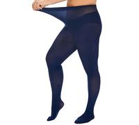 DUCMODA Grande Medias para Mujer Plus Size Cintura Alta 10 Colores Semi Opaque Curvy Tights for Women azul marino XL
