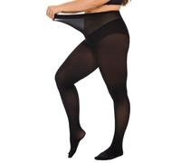 DUCMODA Grande Medias para Mujer Plus Size Cintura Alta 10 Colores Semi Opaque Curvy Tights for Women Negro XL