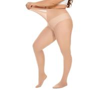 DUCMODA Grande Medias para Mujer Plus Size Cintura Alta 10 Colores Semi Opaque Curvy Tights for Women,Beige,4XL