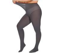 DUCMODA Grande Medias para Mujer Plus Size Cintura Alta 10 Colores Semi Opaque Curvy Tights for Women,Gris oscuro,XXL