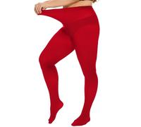 DUCMODA Grande Medias para Mujer Plus Size Cintura Alta 10 Colores Semi Opaque Curvy Tights for Women rojo 2XL