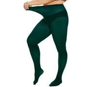 DUCMODA Grande Medias para Mujer Plus Size Cintura Alta 10 Colores Semi Opaque Curvy Tights for Women verde oscuro 2XL