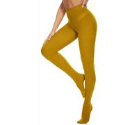 DUCMODA Medias para Mujer 80D Pantimedias Mutlicolor Leotardos de Cintura Alta Pantys y Media de Fiesta y Uso Diario,cúrcuma, s