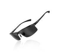 DUCO Gafas de sol deportivas polarizadas para hombre con ultraligero y marco de metal irrompible, 100% UV400 8277 (Negro/Gris)