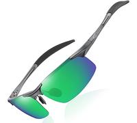 DUCO Gafas de sol deportivas polarizadas para hombre con ultraligero y marco de metal irrompible, 100% UV400-8177S (Gunmetal marco Mercury Verde Lente)