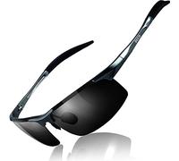 DUCO Gafas de sol deportivas polarizadas para hombre con ultraligero y marco de metal irrompible, 100% UV400-8177S (Gunmetal/Gris)