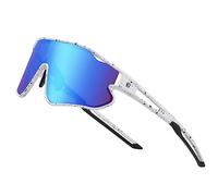 DUCO Gafas de sol para niños, gafas de sol juveniles, gafas de sol ligeras TR90, montura UV400, gafas de sol deportivas para niños y niñas DK268, Blanco Negro Marco Negro Grillete Revo Gafas Azul, 64