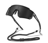 DUCO Polarizado juventud deporte ciclismo sombra ligero marco UV400 niño niños niñas béisbol gafas de sol 8-16 años DK310, Negro Marco Negro Temple Gris Lente, Einheitsgröße