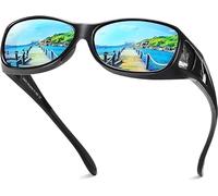 DUCO polarizado sobre gafas de ajuste envolvente sobre los vasos para la miopía 8953 (M - Azul)