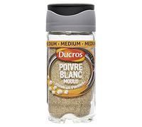 Ducros - Pimienta blanca molida original de montaje mediano con tapa fresca, 36 g (paquete de 3)