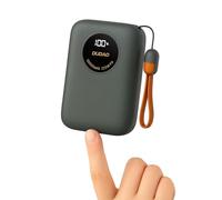 DUDAO K21 Pro - Banco de energía portátil - 20,000 mAh, 22.5 W PD+QC de carga rápida, doble puerto, cable USB-C integrado, compacto y portátil, compatible con iPhone 15/16, Samsung y más (gris lava)