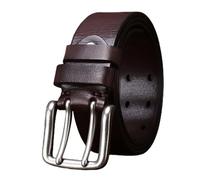 DUddTTW Cinturón Retro de Piel de Vaca para Hombre, Cinturones de Cuero Informales de Grano Completo, Hebilla de Doble Punta, Adorno para cinturón para Hombre