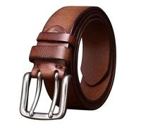 DUddTTW Cinturón Retro de Piel de Vaca para Hombre, Cinturones de Cuero Informales de Grano Completo, Hebilla de Doble Punta, Adorno para cinturón para Hombre