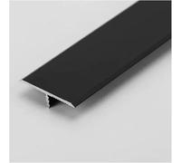 DUddTTW Tira de transición de Piso Tira de umbral de Aluminio Moldura en T Tira de transición de umbral Tira divisoria Plana cortable Resistente al Agua y Duradera(Noir,W15mm)