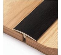 DUddTTW Tira de transición de Suelo de PVC, Tira de umbral en Forma de T, Tira divisoria Plana con veta de Madera, Resistente al Agua, for unir Huecos en el Suelo.(Noir)