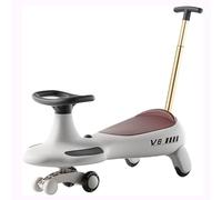 DUddTTW Wiggle Car Coche oscilante Wiggle Scooter Music Balance Bike Coche de Empuje Asa de Empuje Coche for niños Wiggle con Almacenamiento Debajo del Asiento(Bruin,with Push Handle)