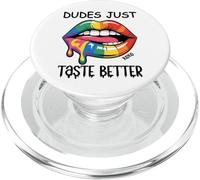 Dudes Just Taste Better Gay Rainbow Pride Flag LGBTQ+ LGBT PopSockets PopGrip para MagSafe