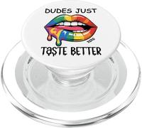 Dudes Just Taste Better Gay Rainbow Pride Flag LGBTQ LGBT PopSockets PopGrip para MagSafe
