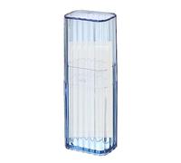 DUDOK Soporte para hisopos de algodón acrílico, soporte Qtip, dispensador de púas de hilo dental, caja de almacenamiento, contenedor de viaje para palillos de hilo dental, palillos de dientes, hisopos