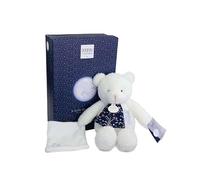 DUDOU Y COMPAÑÍA - CLARO DE LUNA - Oso Doudou Pantin 28 cm - Peluche blanco ultra suave - Brilla en la oscuridad - Idea de regalo para nacimiento - Se envía en caja de regalo estrellado - para bebé