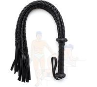 Dudoy Fusta de Montar de Cuero Tejida a Mano de Color Negro