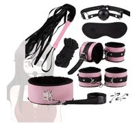 Dudoy Set de relajación y Yoga para Interiores, Set de 10 Piezas, Material de Nailon Negro y Rosa, Equipo de Ejercicios para Estirar los músculos de piernas y Brazos.
