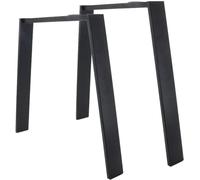 DUDSME Juego de 2 patas de mesa de metal, patas resistentes, patas de escritorio, hechas de acero, curvas, patas de horquilla/negro/B55/75 x H72 cm (B30/45 x H42 cm)