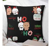DuDu Bear BuBu Panda Merry Christmas Pack Funda de almohada Morden para el coche y el hogar, funda de cojín decorativa suave
