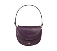 DUDU Bolso Bandolera Hombro Mujer de Piel Pespunteada, Bolso Pequeño Elegante Acolchado con Solapa, Correa para Hombro y Bandolera Desmontables Deep Purple