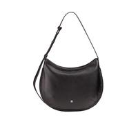 DUDU Bolso Bandolera Mediano Suave para Mujer en Piel auténtica, Bolso Hobo con Correa Ajustable, Bolso Bandolera con Cremallera Negro Rosa