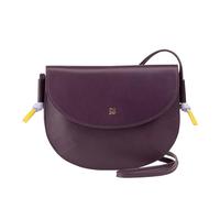DUDU Bolso Bandolera Mujer con Solapa en Piel Auténtica, Bolso Bandolera Pequeño con Solapa con Botón Magnético, Bolso de Mano Deep Purple