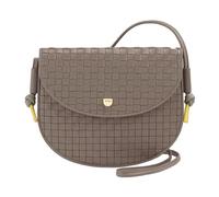 DUDU Bolso bandolera pequeño trenzado de piel auténtica con solapa - Bolso de mujer de hombro elegante artesanal, bolso crossbody versátil para uso diario y eventos topo
