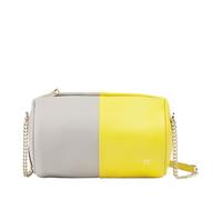 DUDU Bolso cilíndrico de Cuero para Mujer, Bolso Bandolera con Cadena y Piel, Elegante Bolso cilíndrico pequeño de Moda con Cremallera Citrus Yellow