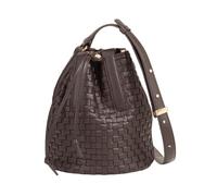 DUDU Bolso de cubo grande para mujer de piel trenzada - Bolso de hombro Crossbody elegante con correa ajustable, cordón y bolso interior Coffee brown