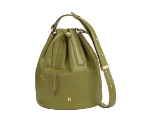 DUDU Bolso de cuero grande para mujer con correa ajustable y cierre de cordón - Bolso elegante, espacioso y práctico para uso diario y ocasiones especiales verde oliva